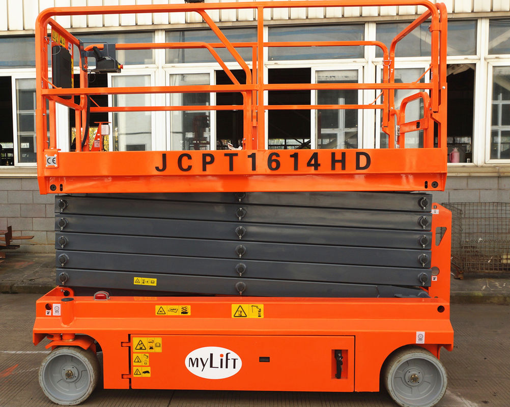 Steel Self Propelled Aerial Work Platform Lift Height 13.7m With Emergency Stop Button